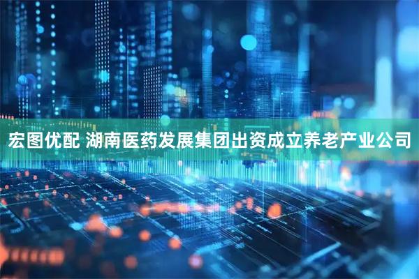 宏图优配 湖南医药发展集团出资成立养老产业公司