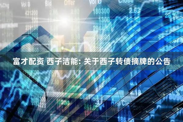 富才配资 西子洁能: 关于西子转债摘牌的公告