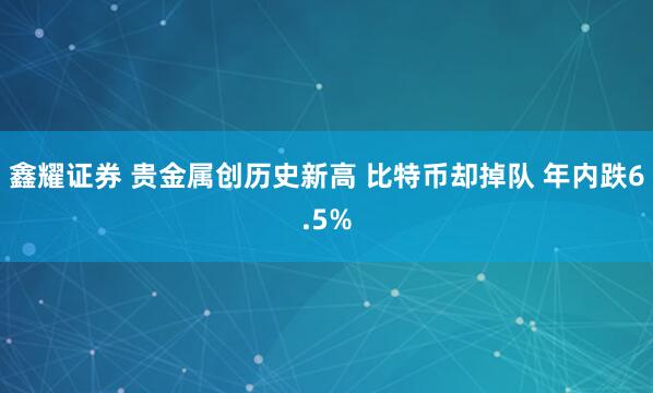 鑫耀证券 贵金属创历史新高 比特币却掉队 年内跌6.5%