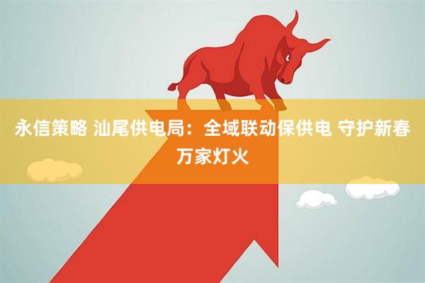 永信策略 汕尾供电局：全域联动保供电 守护新春万家灯火